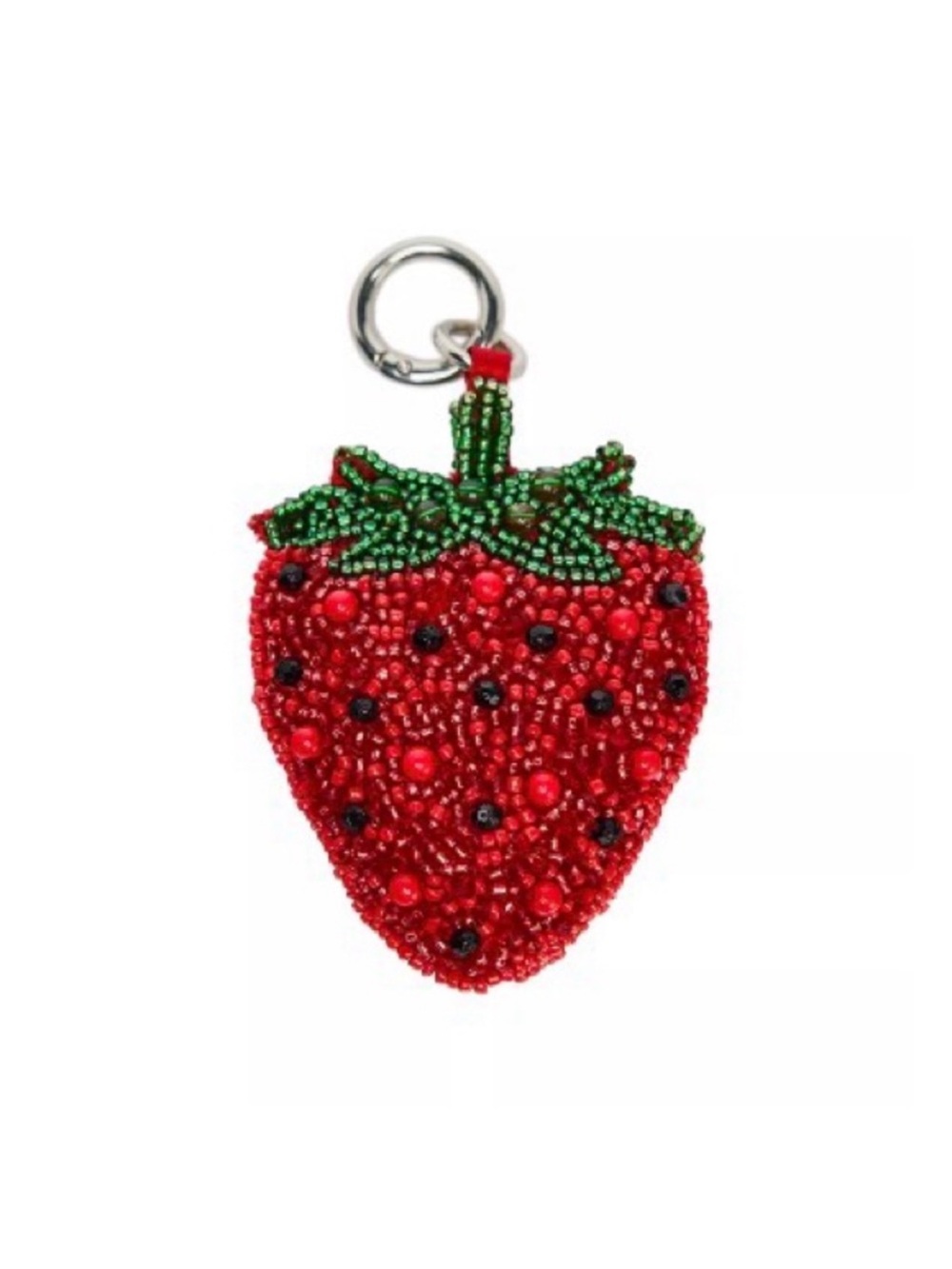 Zara Beaded Strawberry Fruit Bag Charm